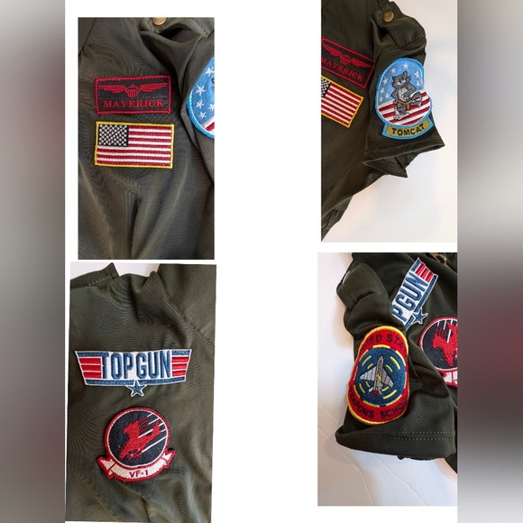 Top Gun Flight Suit Costume. Maverick. Zip Up Form Fitting Pilot Suit/ Jumper - Picture 5 of 11